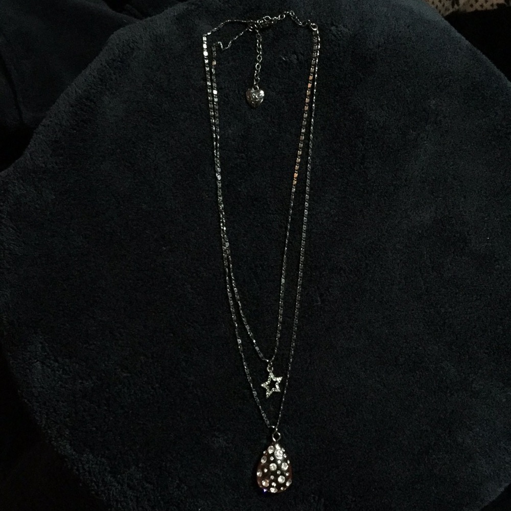 Betsey Johnson 2 Tier Rhinestone necklace